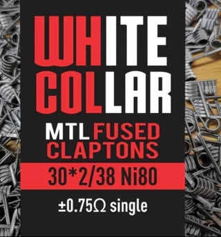 White Collar Prebuilt Coils - MTL Fused Clapton Ni80 30G/38G