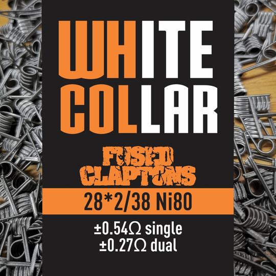 White Collar Prebuilt Coils - Fused Clapton Ni80 28G/38G