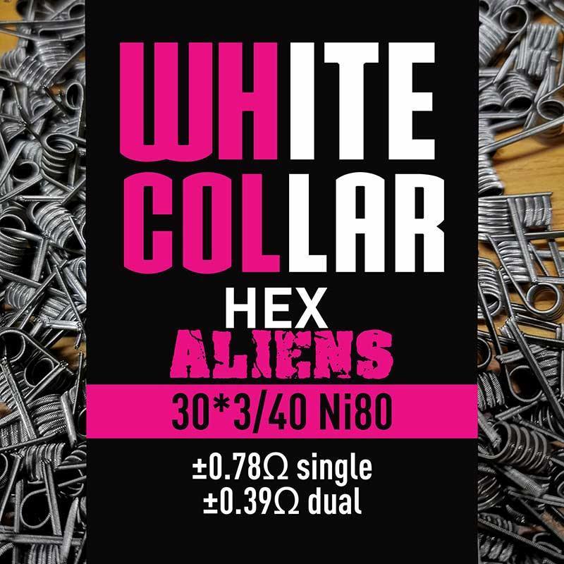 White Collar Prebuilt Coils - Hex Alien Ni80 30G/40G